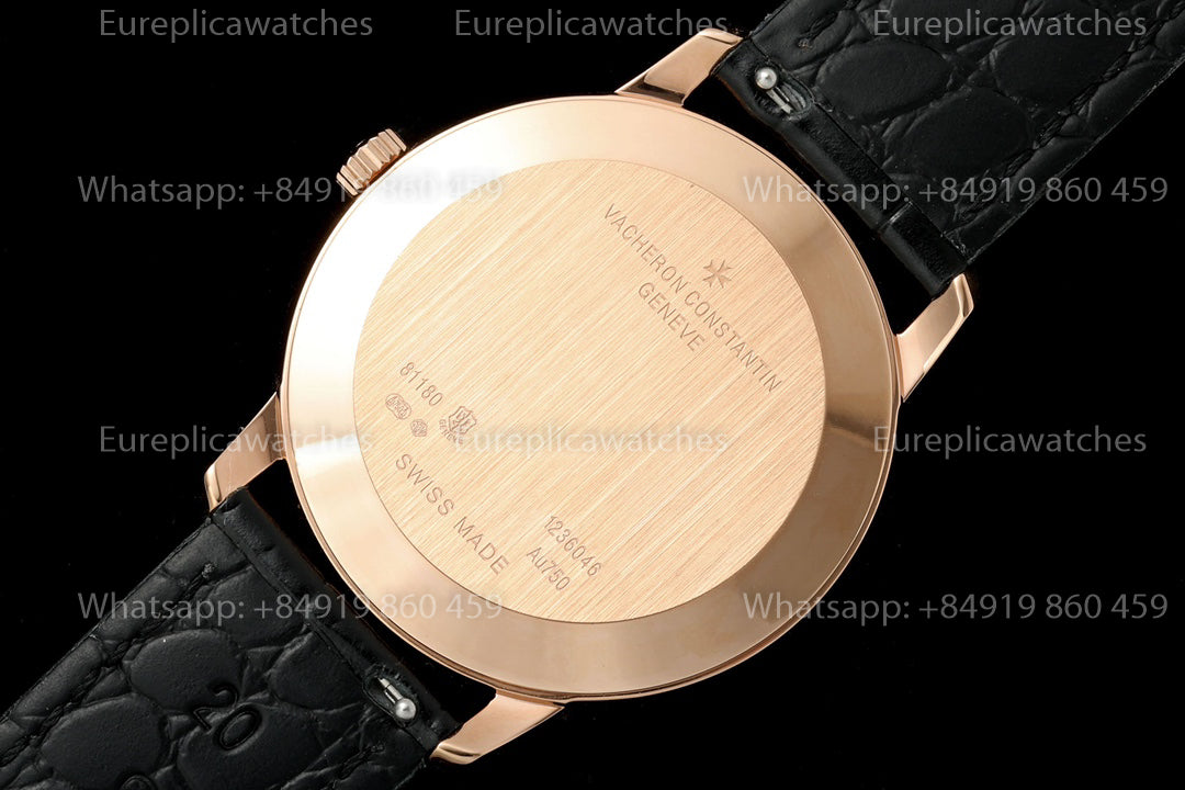 KZ Factory Vacheron Constantin traditionnelle 81180 Black Dial and rose gold case dress watch