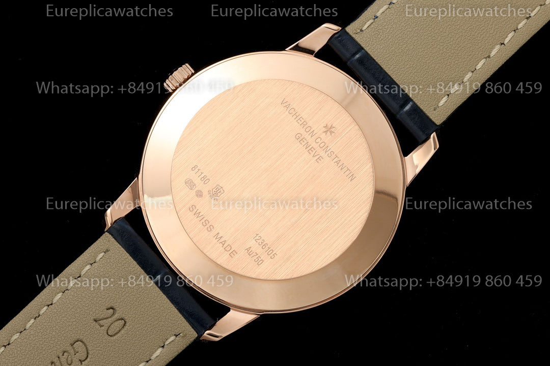 KZ Factory Vacheron Constantin traditionnelle 81180 Blue Dial and rose gold case dress watch