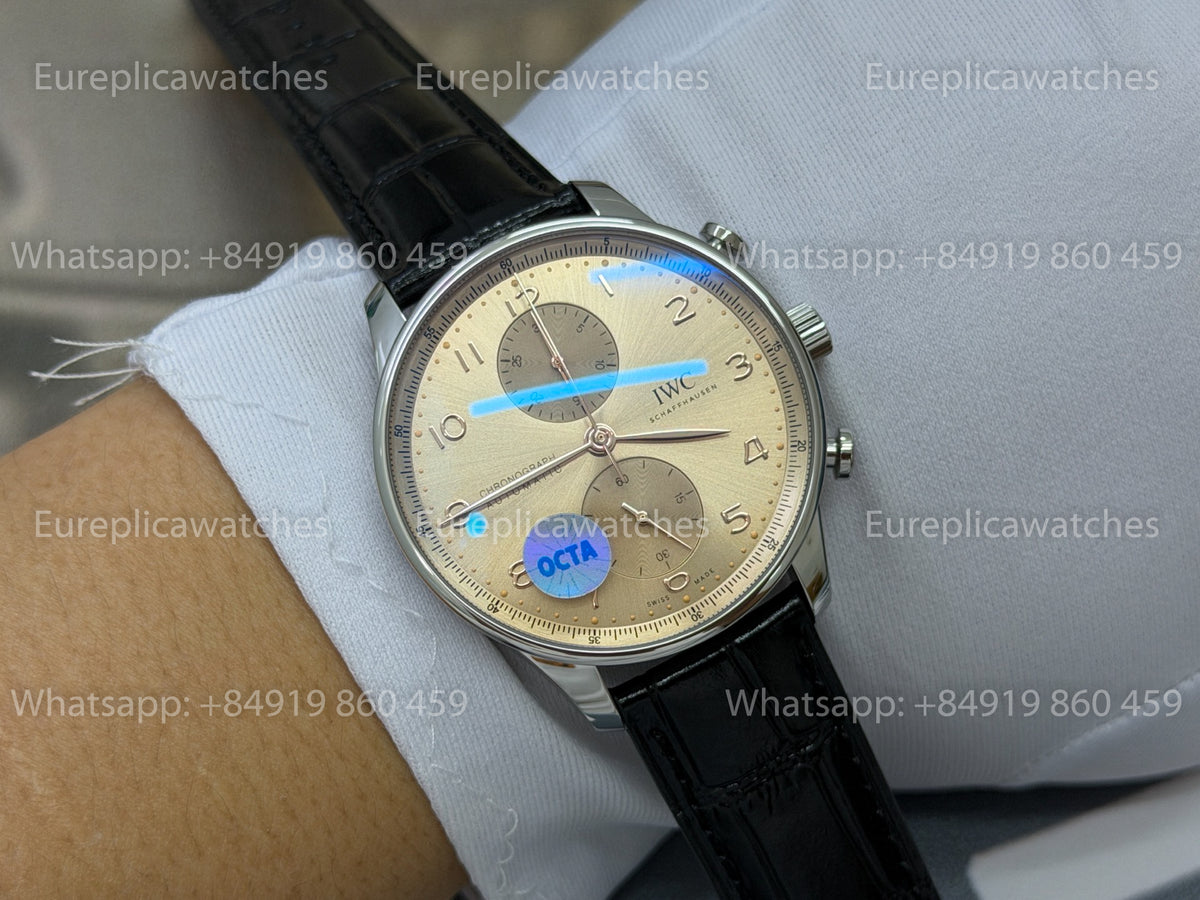 OCTA Factory IWC Portugieser Chronograph IW371605 Gelbes Zifferblatt Edelstahlgehäuse