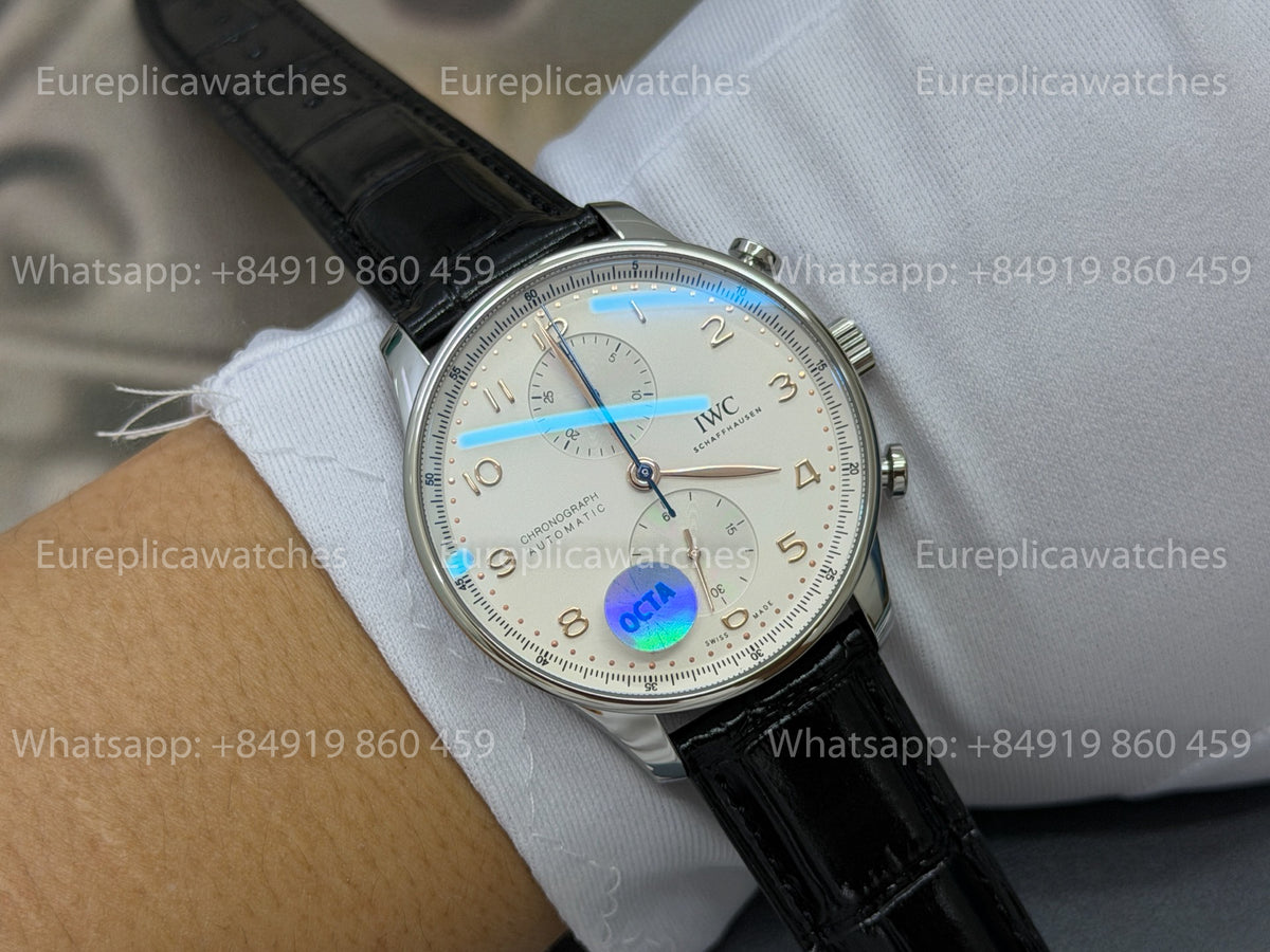 OCTA Factory IWC Portugieser Chronograph IW371605 Blue Leather Strap