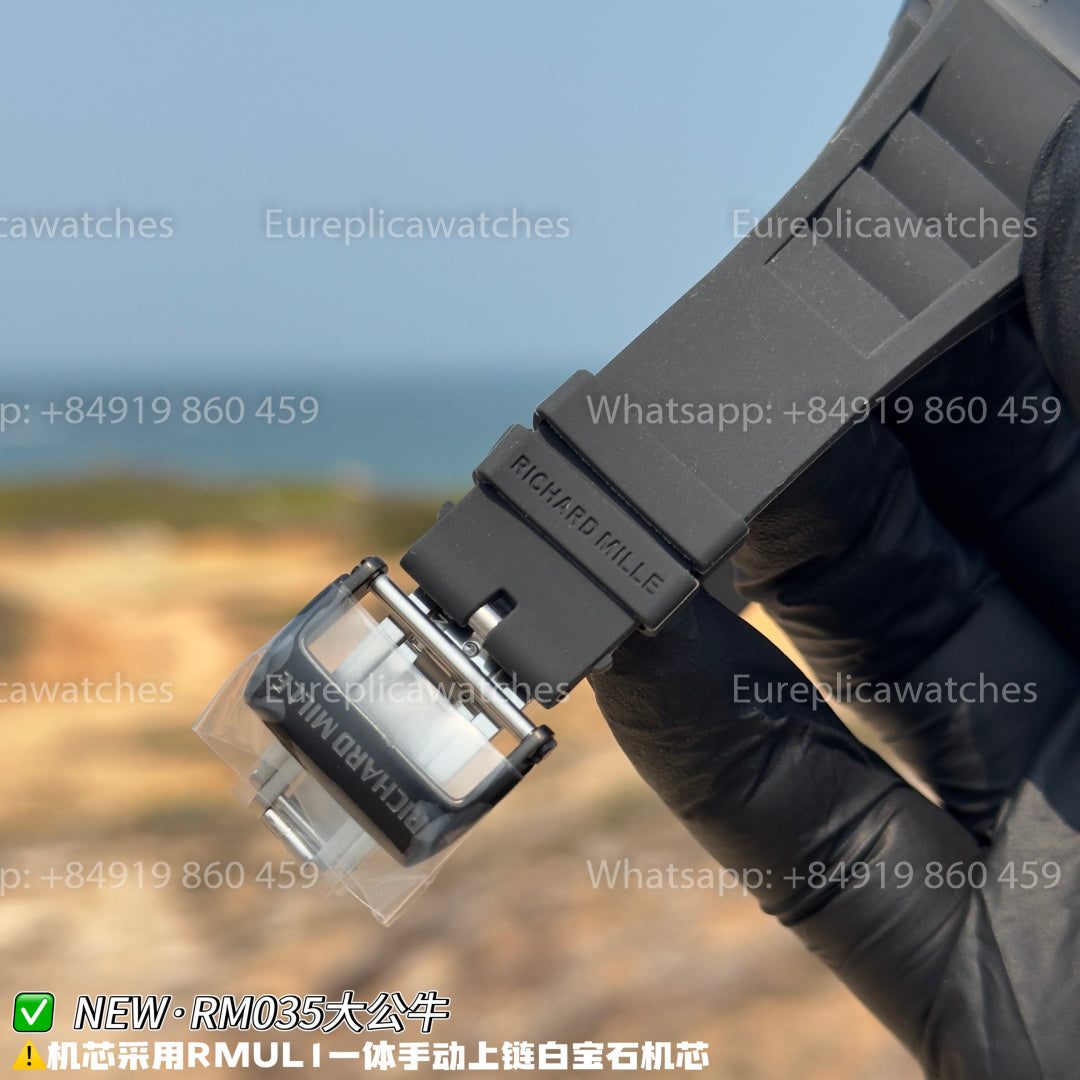 NEW Factory Richard Mille RM 035 Americas Edition – Black Ceramic & Back rubber Strap
