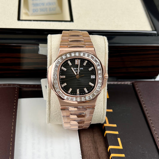 Patek Philippe Nautilus 5711/1R-001 –Wrapped 18k Rose Gold and Moissanite Baguette