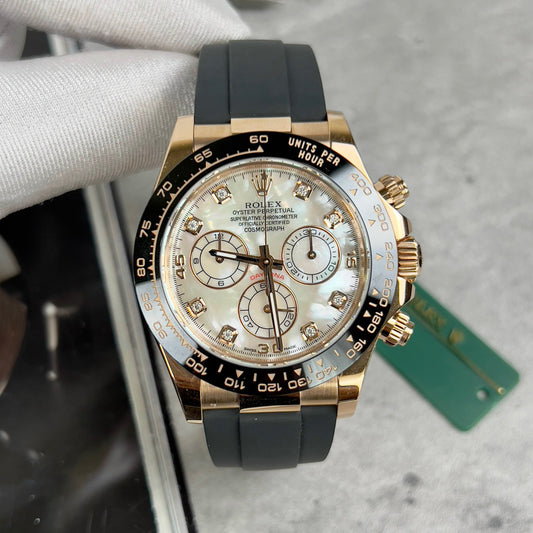 Rolex Cosmograph Daytona 116518LN Mother of Pearl Dial custom 18k gold filled Best 1:1 Edition