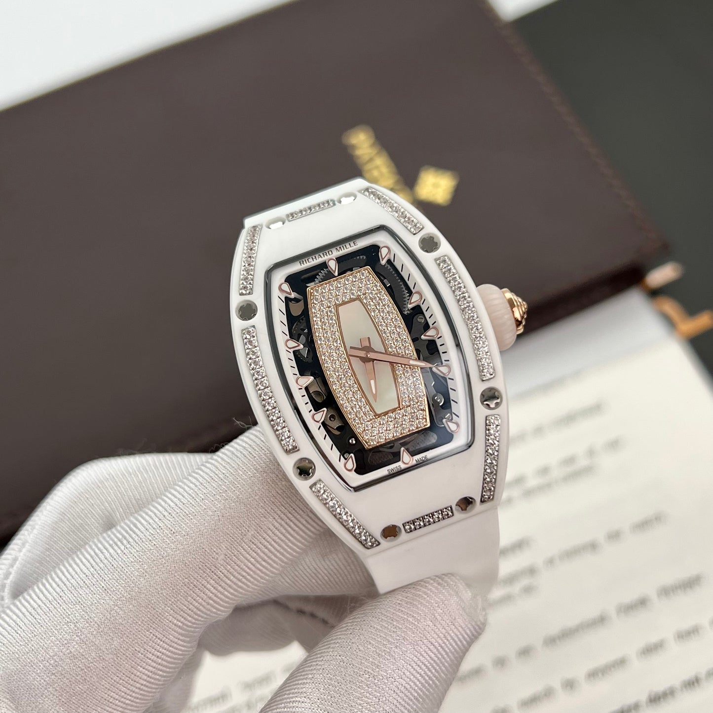 Richard Mille RM 07-01 1:1 Best Edition RM Factory Weißes Keramikgehäuse