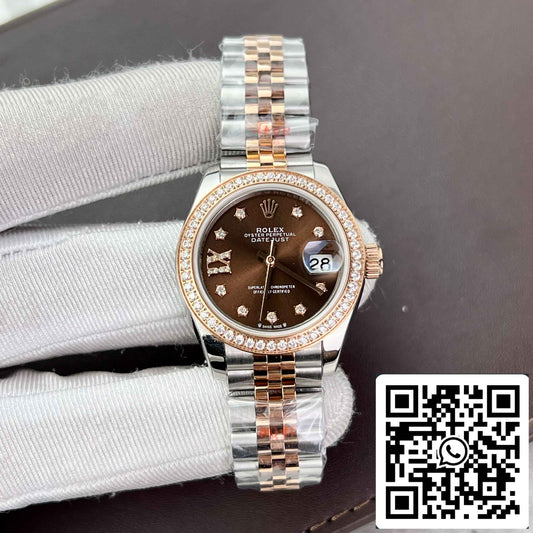 Replica Rolex Lady-Datejust 28 279171-0003 Chocolate dial EW Factory Best Edition