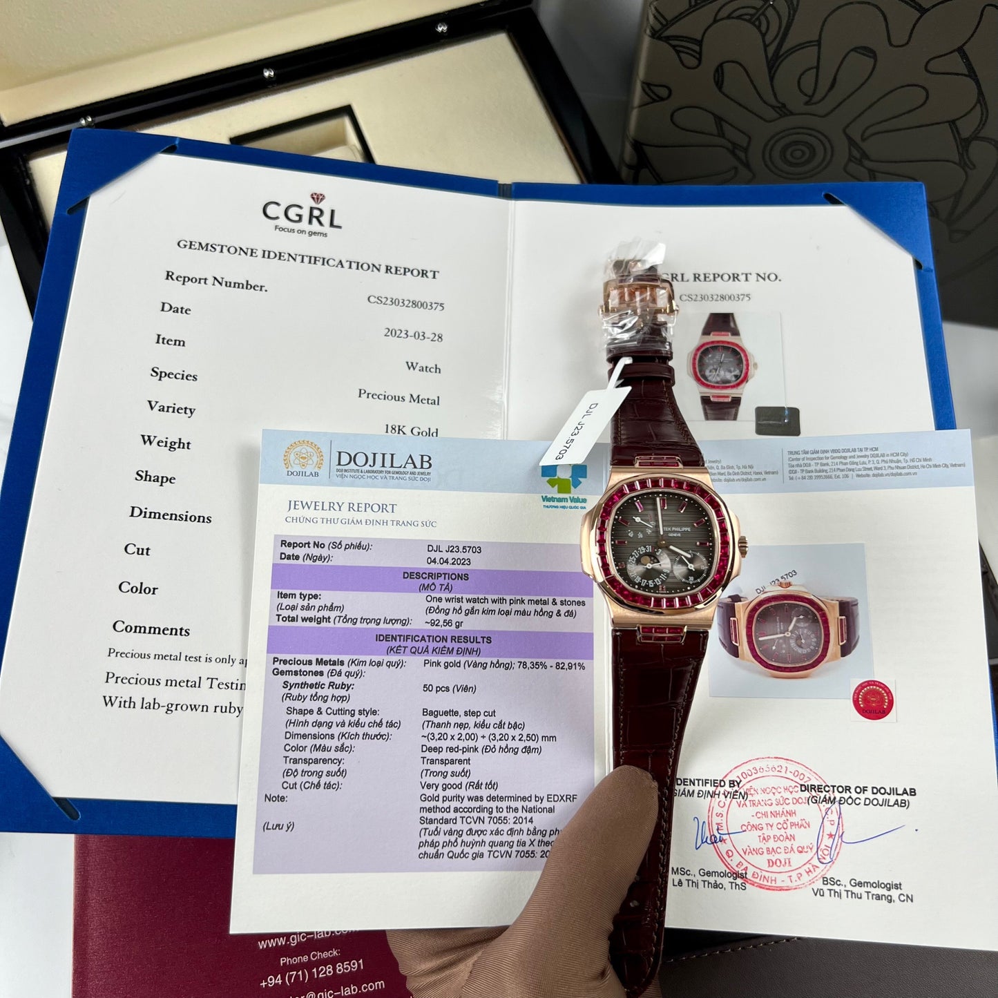 Patek Philippe Nautilus 5712 18 Karat Roségold 1:1 Best Edition PPF Factory Custom Ruby Stone