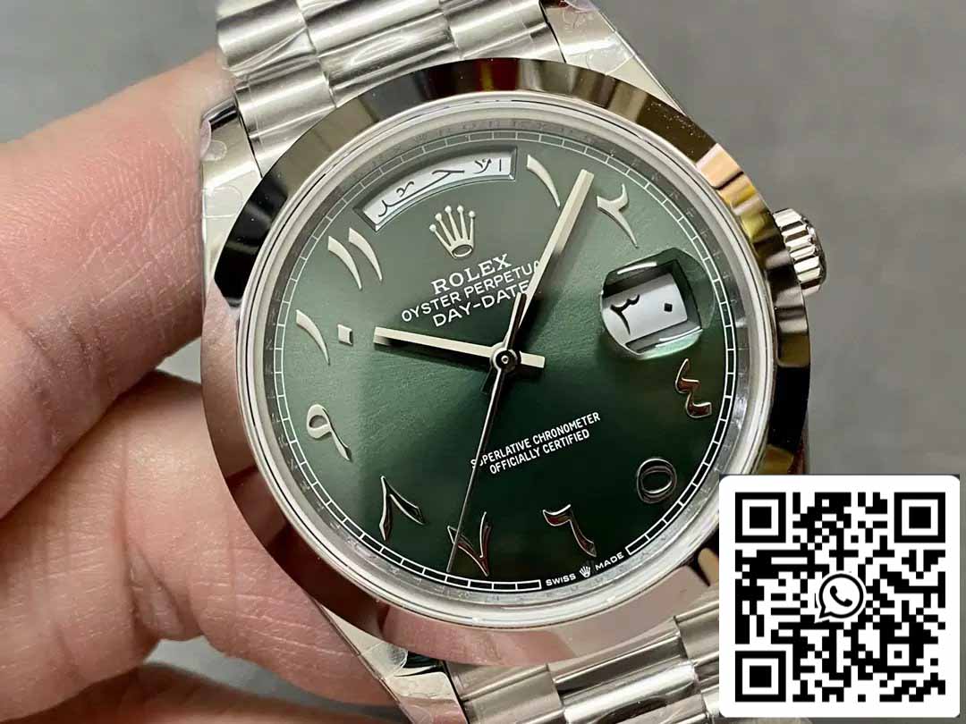 Rolex Day Date 40 M228206-0048 Arabisches grünes Zifferblatt 1:1 Best Edition GM Factory V3 Gegengewichtsversion