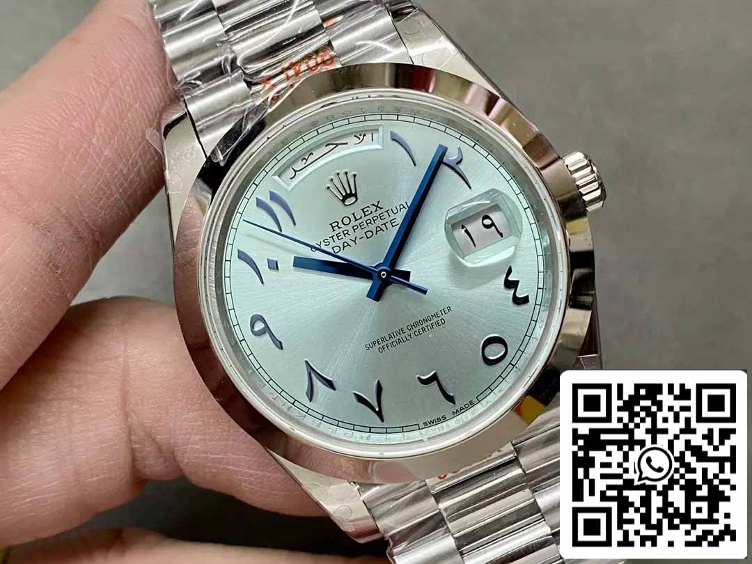 Rolex Day Date 40 m228236 Arabisches blaues Zifferblatt 1:1 Best Edition GM Factory V3 Gegengewichtsversion
