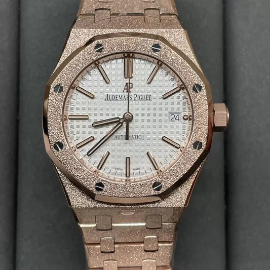 Audemars Piguet 15454OR.GG.1259OR.01 Frost Gold 1:1 best edition APS Factory White dial Rose gold