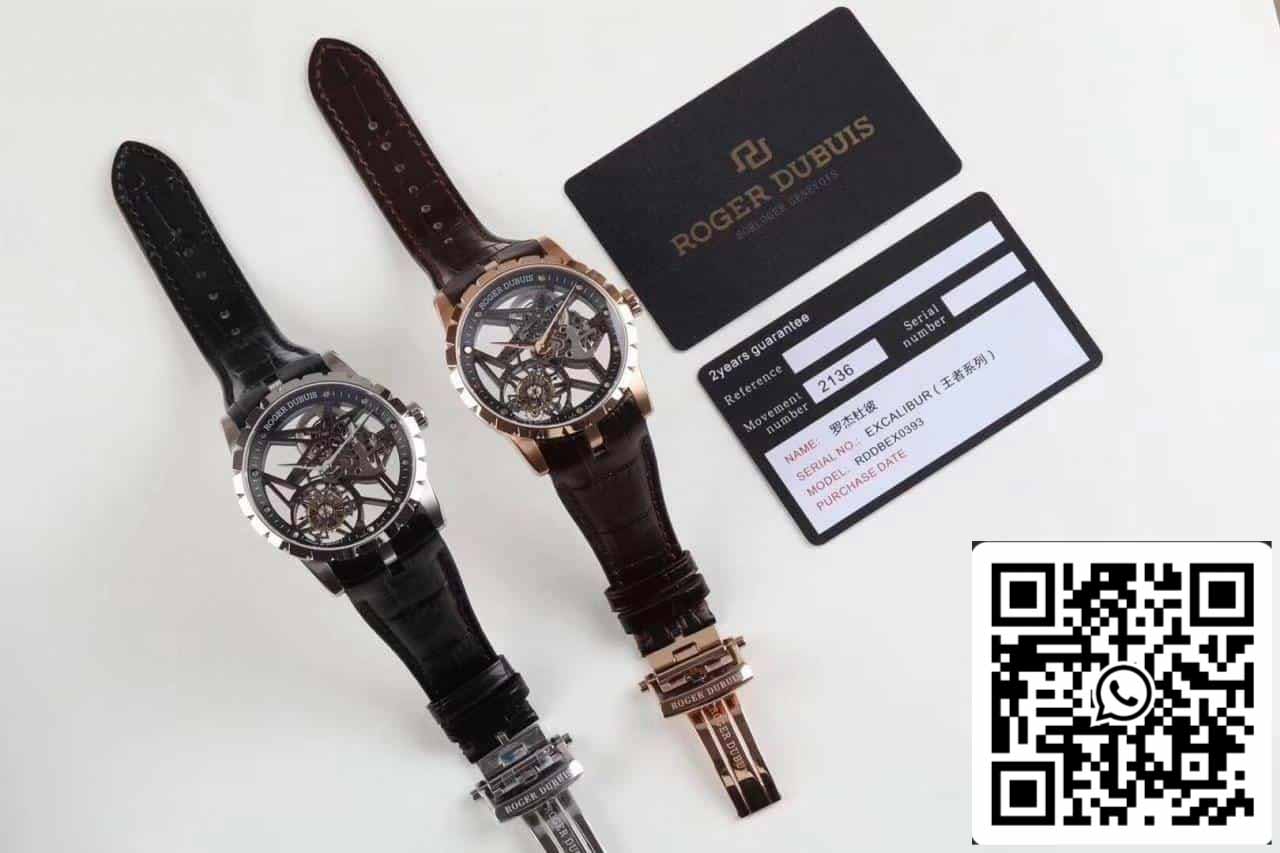 Montre Roger Dubuis Excalibur RDDBEX0392 boîtier argenté 1:1 meilleure édition BBR Factory V3 Tourbillon