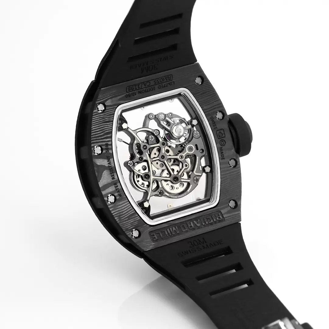 RICHARD MILLE RM055 Original redessiné 1:1 Meilleure édition BBR Factory 2024 Bracelet noir or