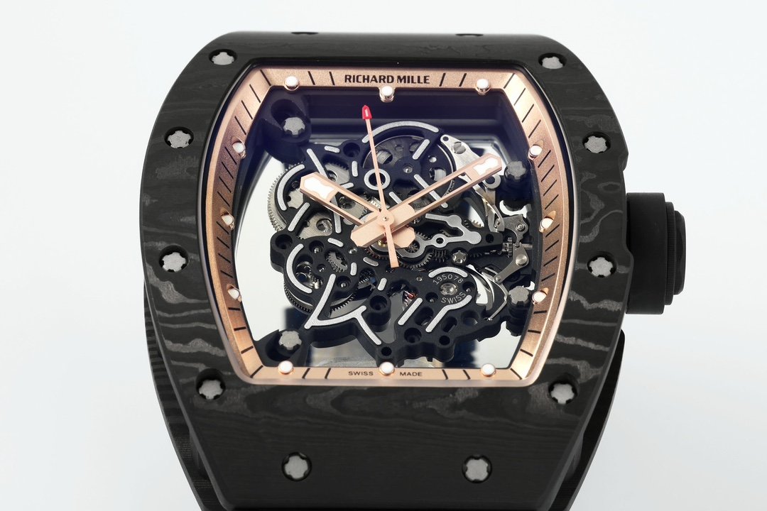 RICHARD MILLE RM055 ZF 2024 1:1 Best Edition Carbon Fiber Case Rose Gold Dial