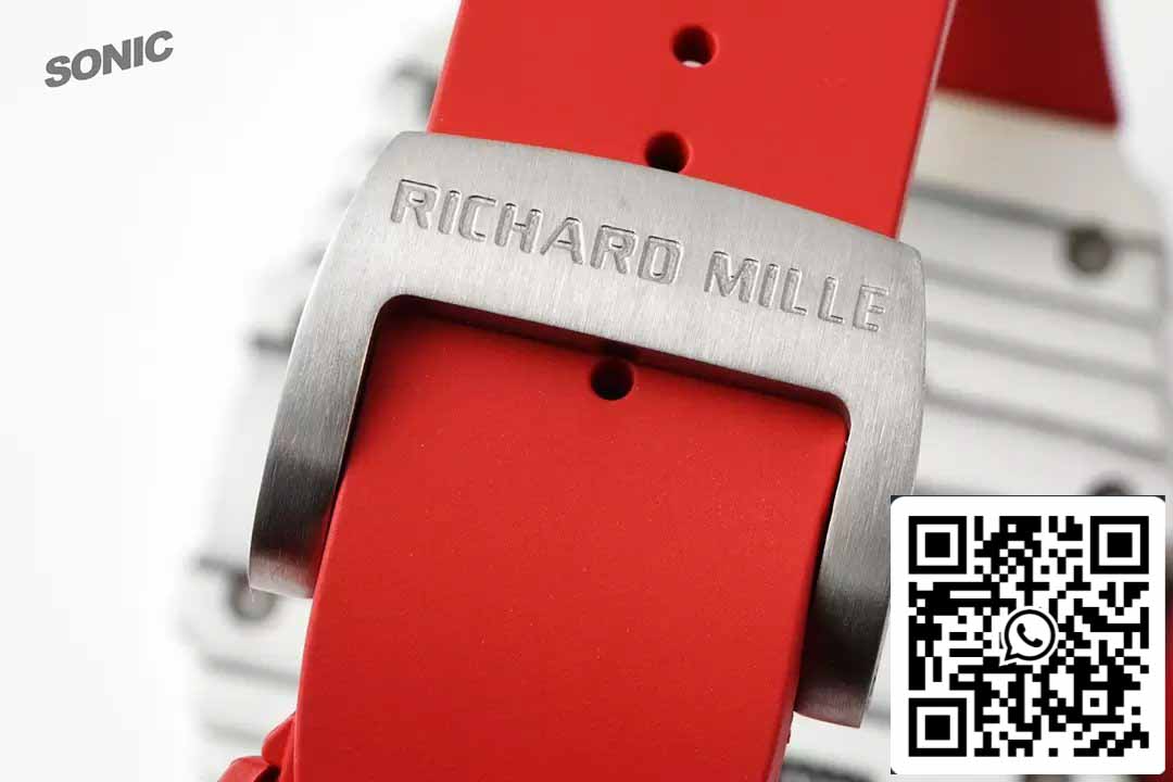 Richard Mille RM35-01 Sonic Factory 1:1 Best Edition Bracelet en caoutchouc rouge NTPT en carbone blanc