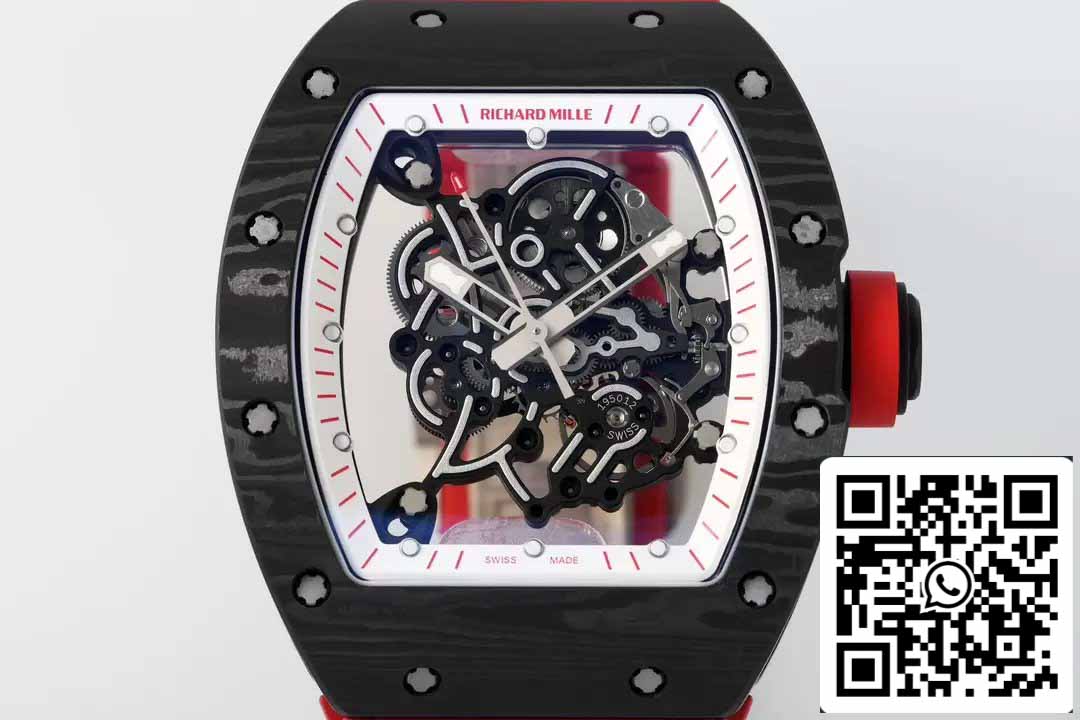 RICHARD MILLE RM055 ZF 2024 1:1 Best Edition Carbon Fiber Case Red Strap and Knob
