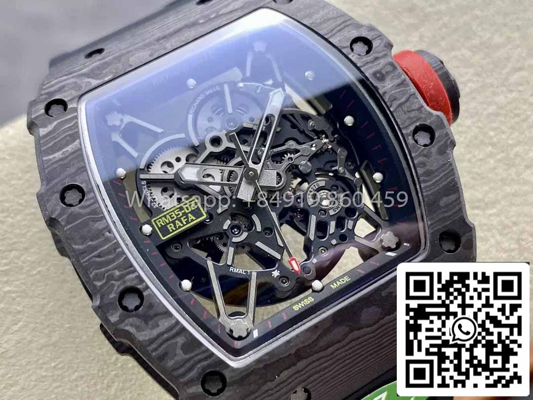 Richard Mille RM035-02 1:1 Bester Klon R7 Factory NTPT Carbongehäuse schwarzes Armband