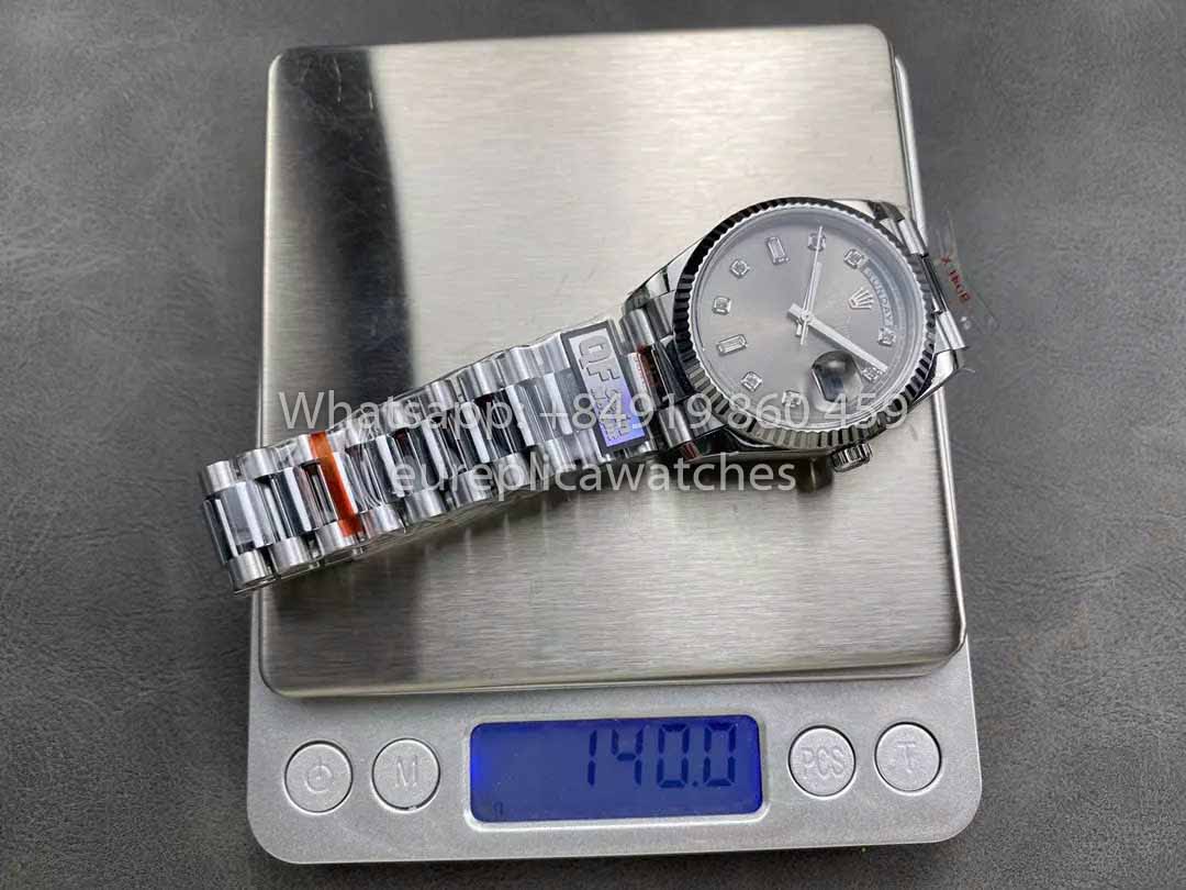 Rolex Day Date 128236 QF Factory 1:1 Meilleur clone Cadran diamant gris 36 mm