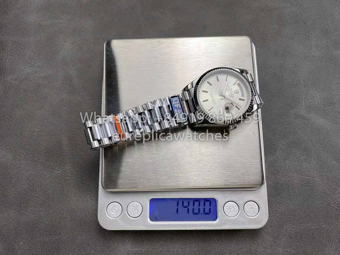 Rolex Day Date 128239-0005 QF Factory 1:1 Meilleur clone Cadran index argenté