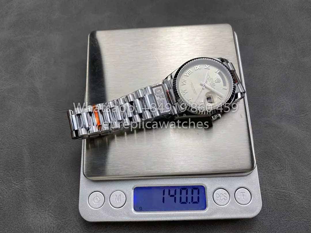 Rolex Day Date 128239 QF Factory 1:1 Meilleur clone Cadran à chiffres argentés