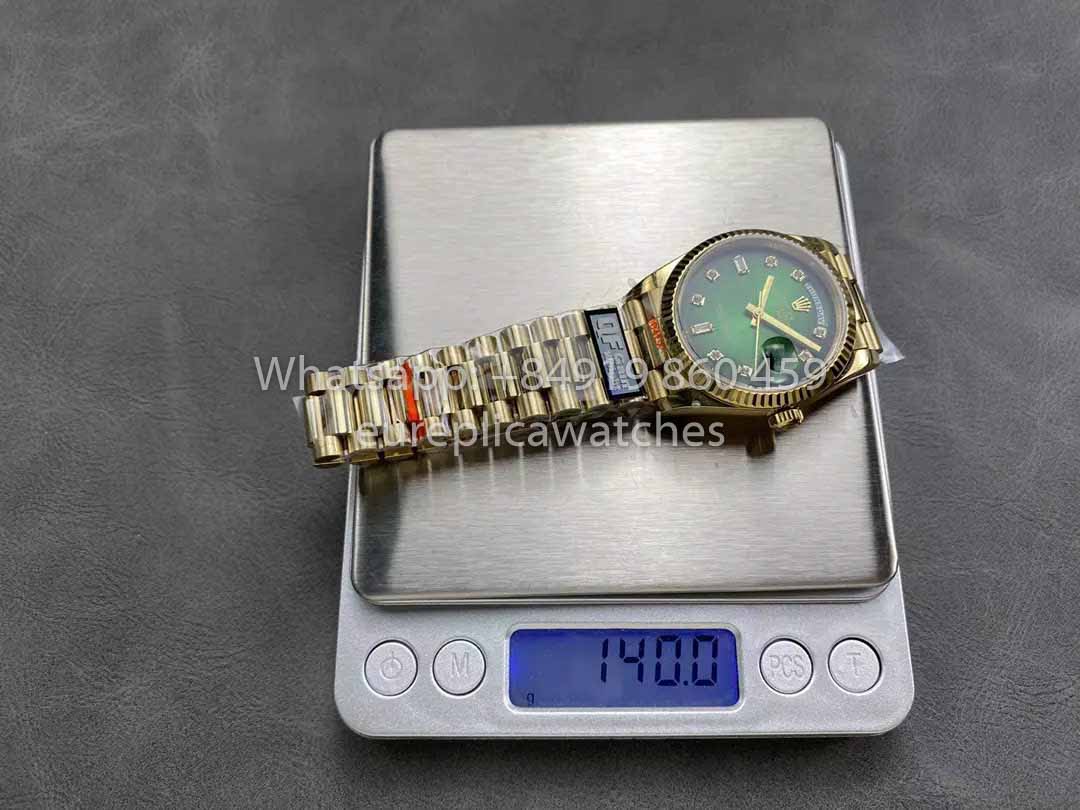 Rolex Day Date 128238-0069 QF Factory 1:1 Meilleur clone Cadran Diamant Vert