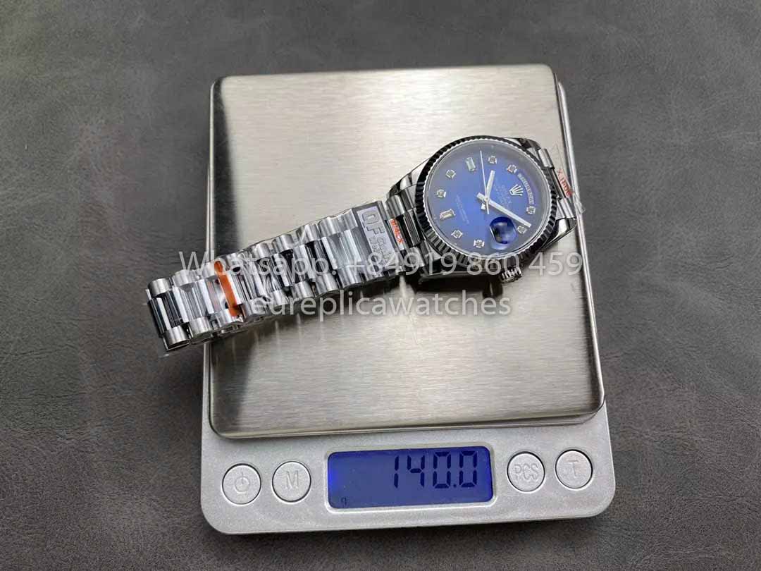Rolex Day Date M128239-0023 128239-0023 QF Factory 1:1 Bester Klon Blaues Diamant-Zifferblatt