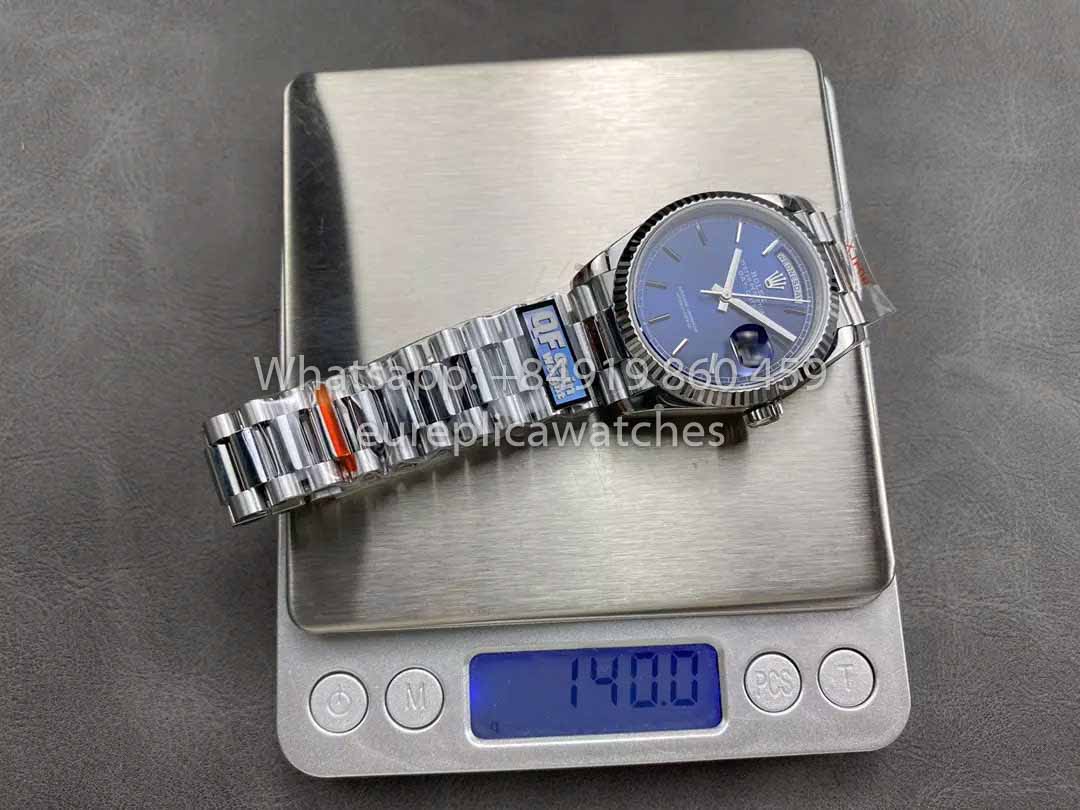 Rolex Day Date M128239 QF Factory 1:1 Meilleur clone Cadran à index bleu