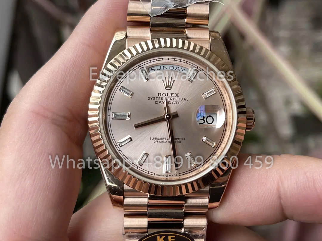 Rolex Everose Gold Day Date 40 228235 cadran sundust 1:1 meilleur clone KF Factory 215 grammes