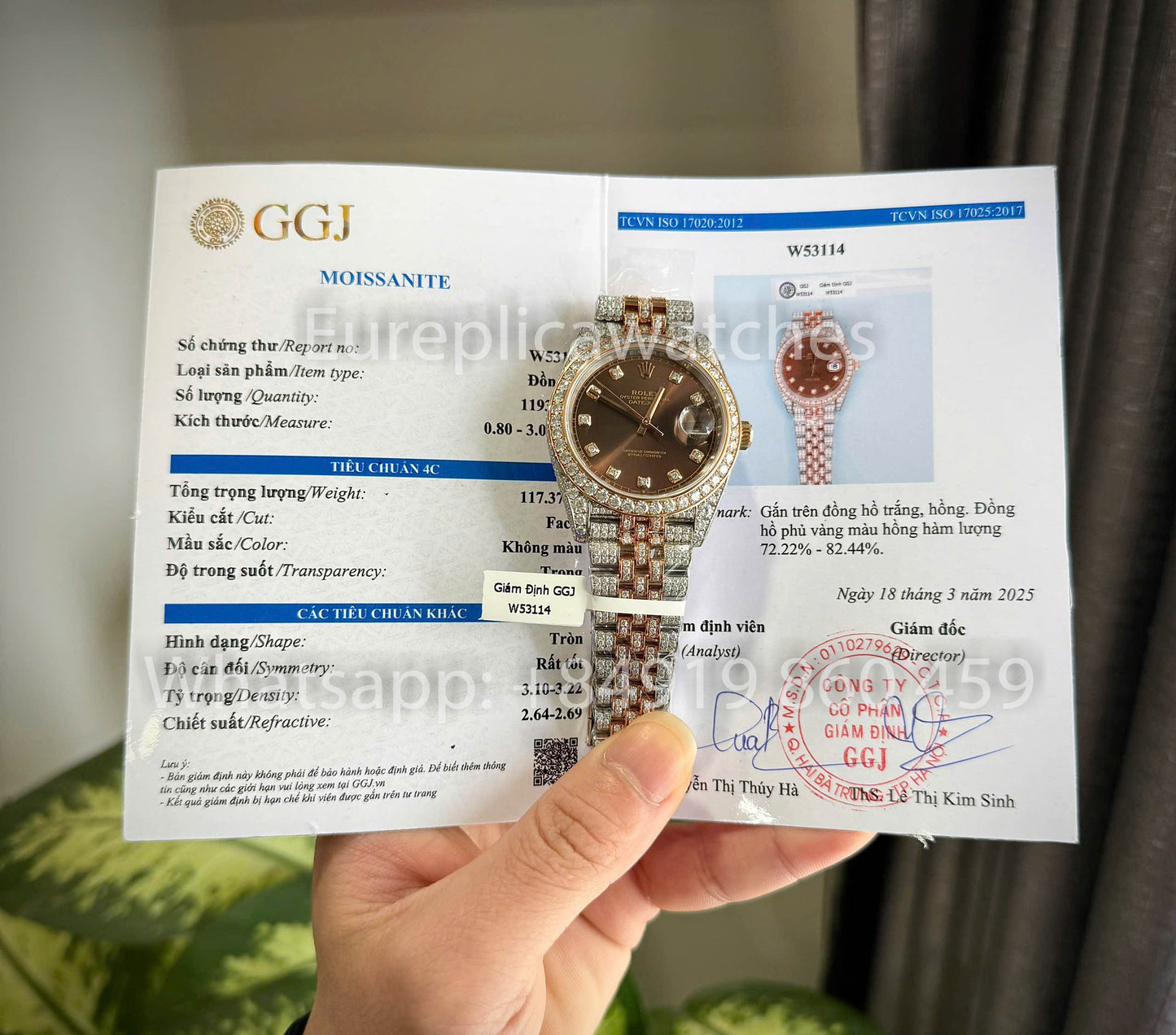 Rolex Datejust 41 mm, individuell gestaltetes Zifferblatt mit Moissanit, 1:1 Best Clone, schokoladenbraune Diamanten