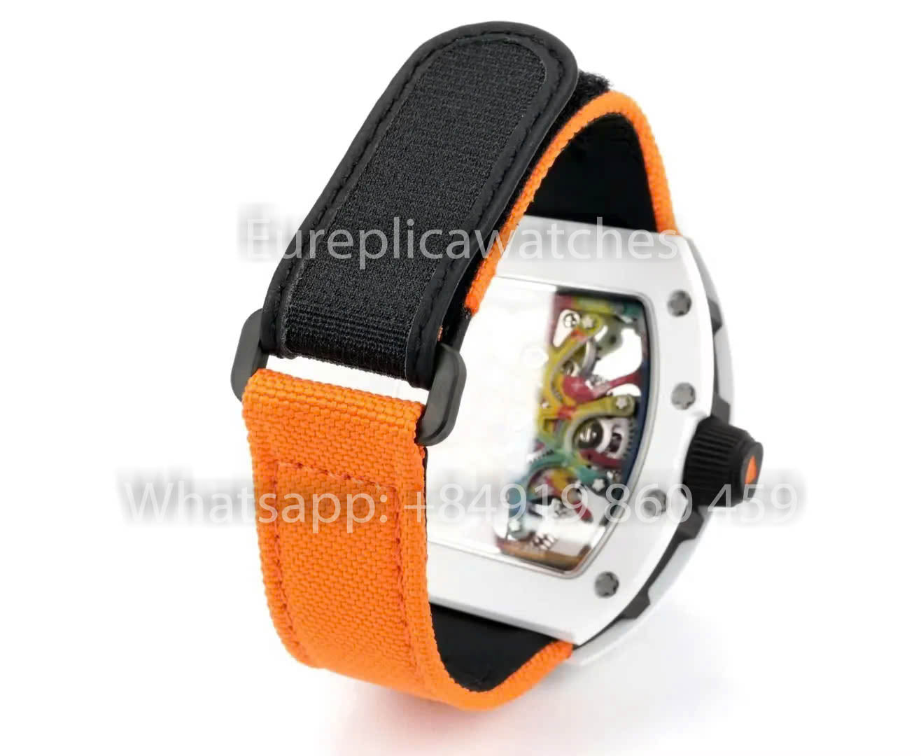 RICHARD MILLE RM 68-01 Tourbillon Cyril Kongo Watch 1:1 Best Clone RM Factory White Case Velcro Orange Strap