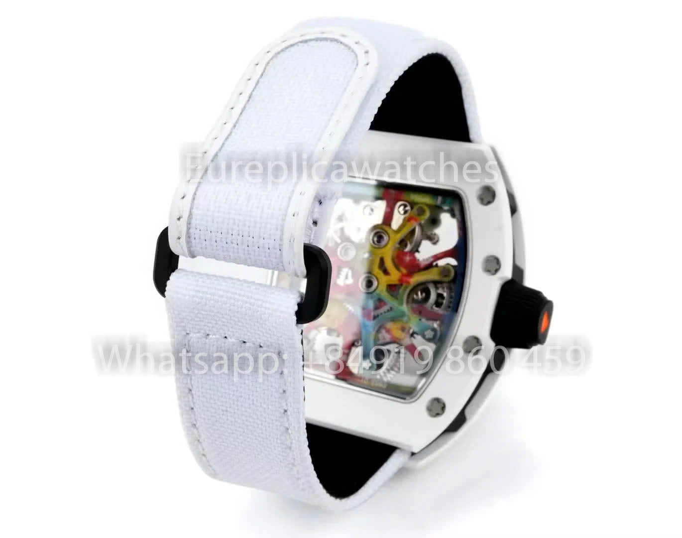 RICHARD MILLE RM 68-01 Tourbillon Cyril Kongo Watch 1:1 Best Clone RM Factory White Case Velcro Strap