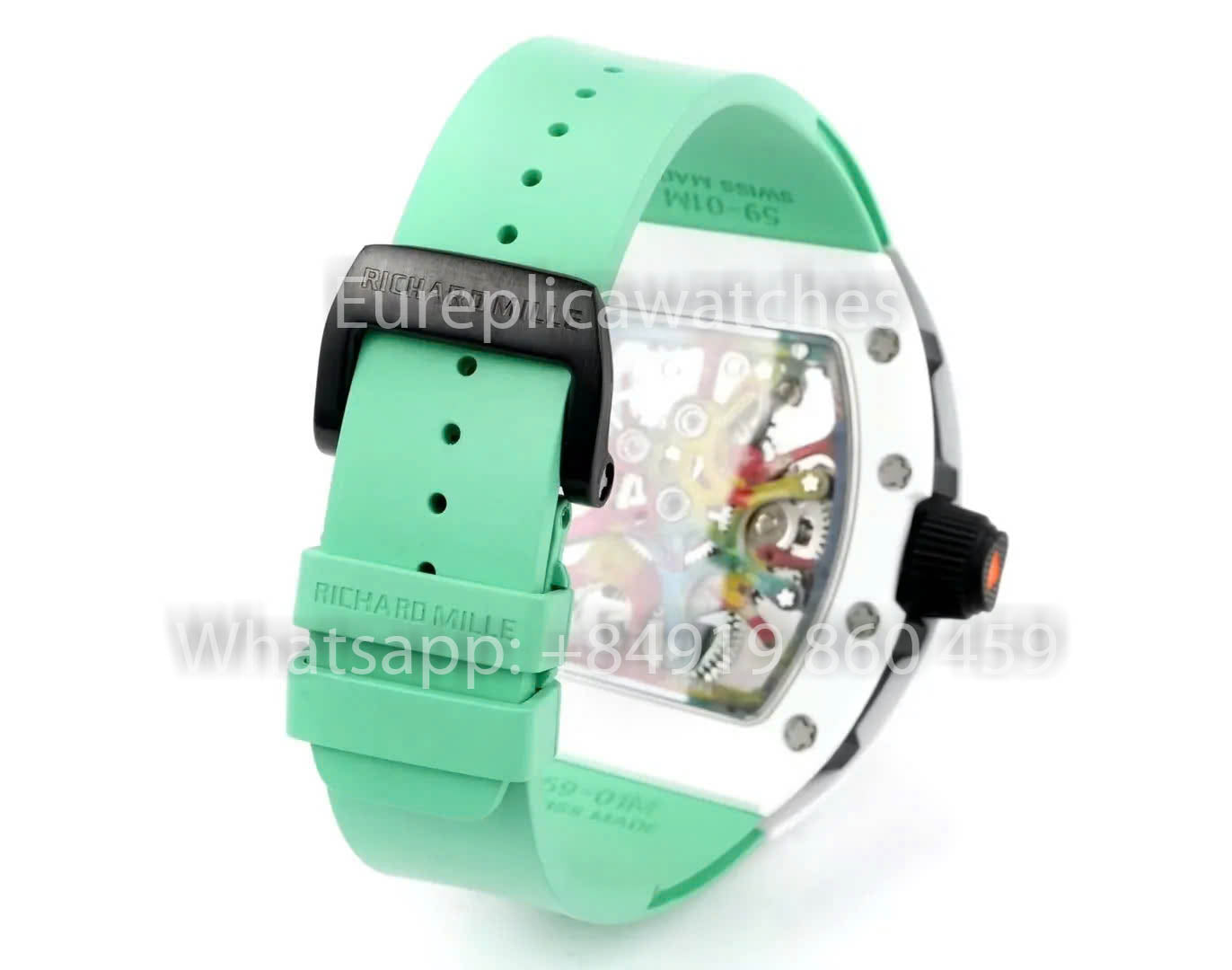 RICHARD MILLE RM 68-01 Tourbillon Cyril Kongo Watch 1:1 Best Clone RM Factory Green Case Rubber Yellow Strap