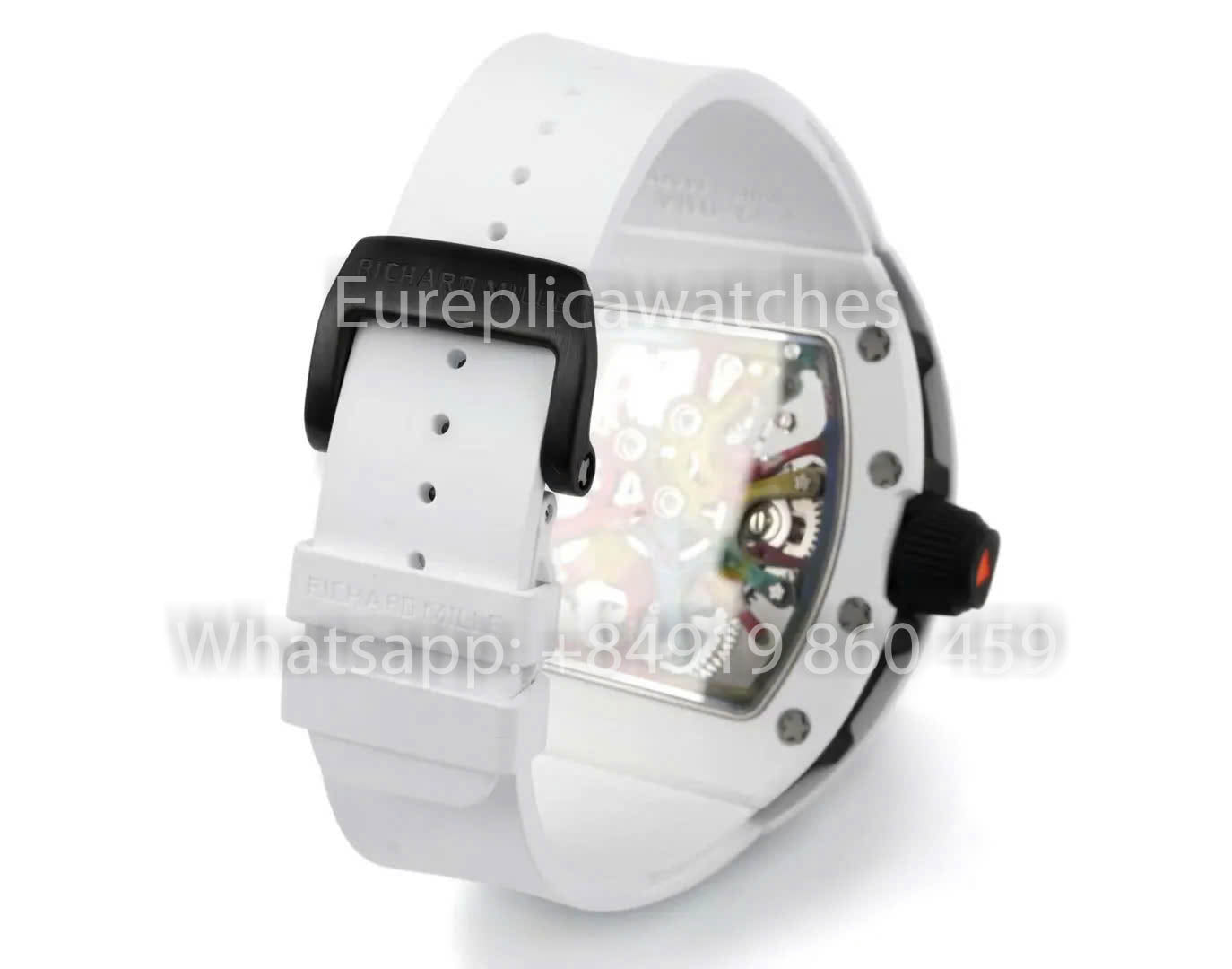 RICHARD MILLE RM 68-01 Tourbillon Cyril Kongo Uhr 1:1 Bester Klon RM Factory Weißes Gehäuse Gummi Gelbes Armband