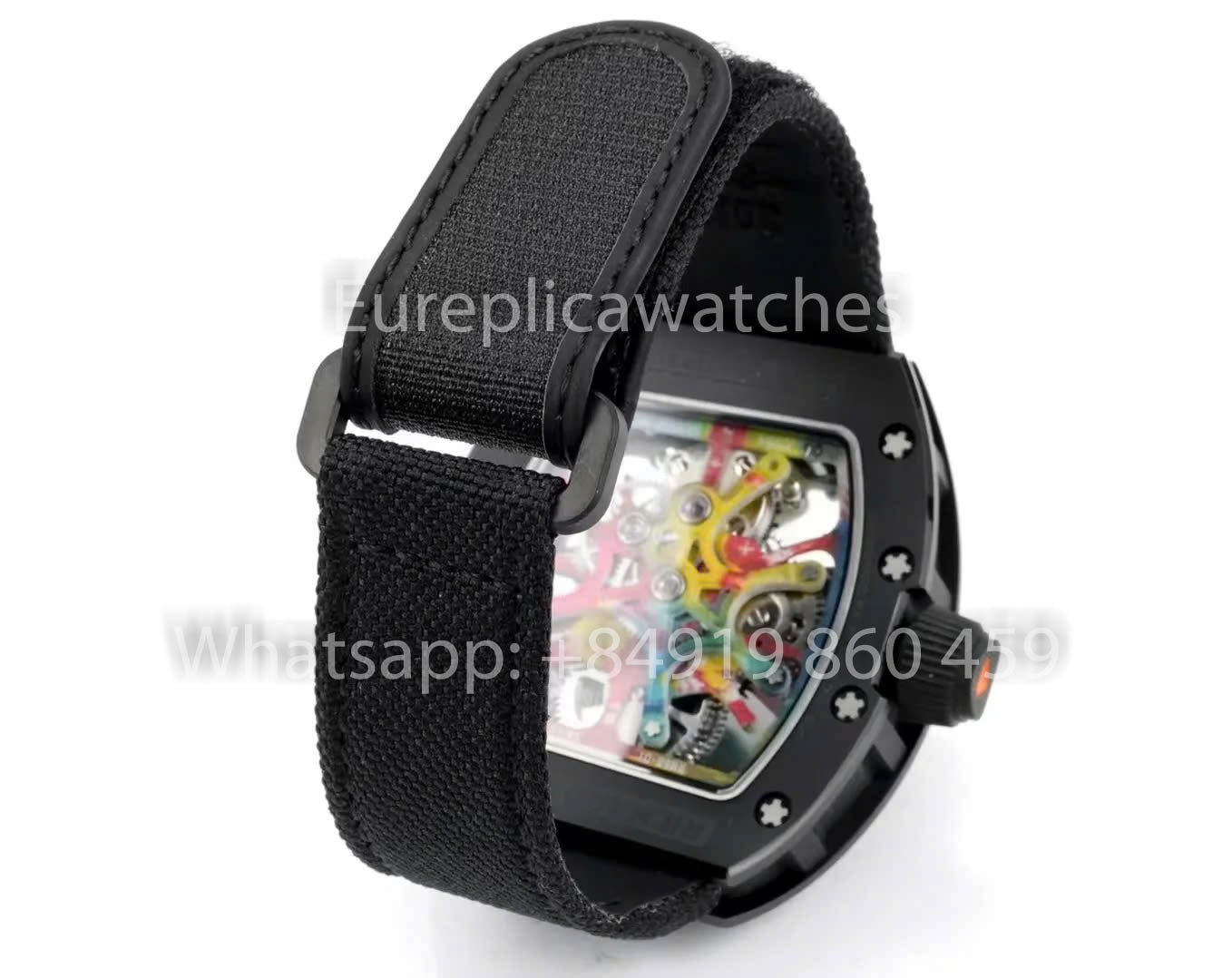 Montre RICHARD MILLE RM 68-01 Tourbillon Cyril Kongo 1:1 Meilleur clone RM Factory Boîtier noir Bracelet Velcro