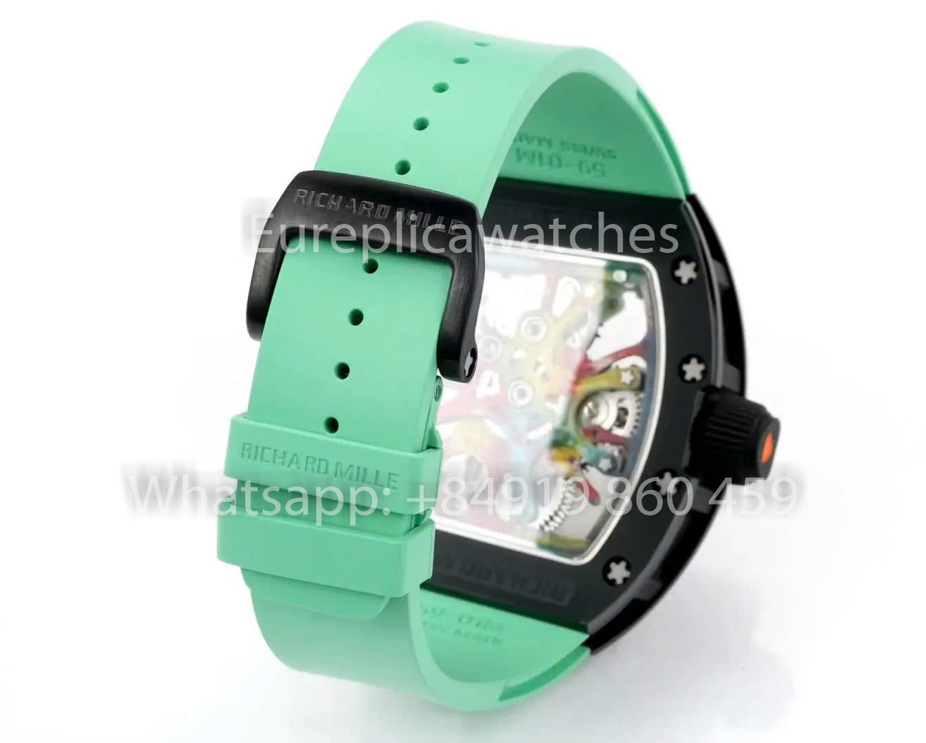 RICHARD MILLE RM 68-01 Tourbillon Cyril Kongo Watch 1:1 Best Clone RM Factory Black Case Green Rubber Strap