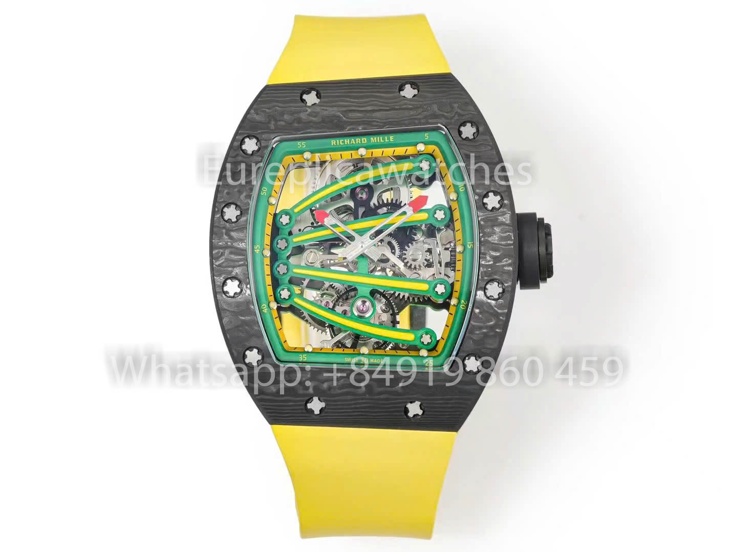 RICHARD MILLE RM59-01 RM5901 NTPT Carbon Case 1:1 Best Clone RM Factory Yellow Strap