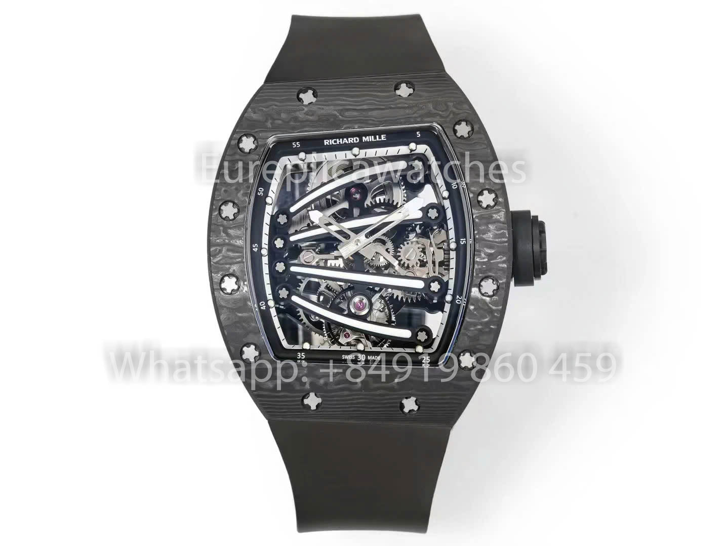 RICHARD MILLE RM59-01 RM5901 NTPT Carbon Case 1:1 Best Clone RM Factory Black Strap