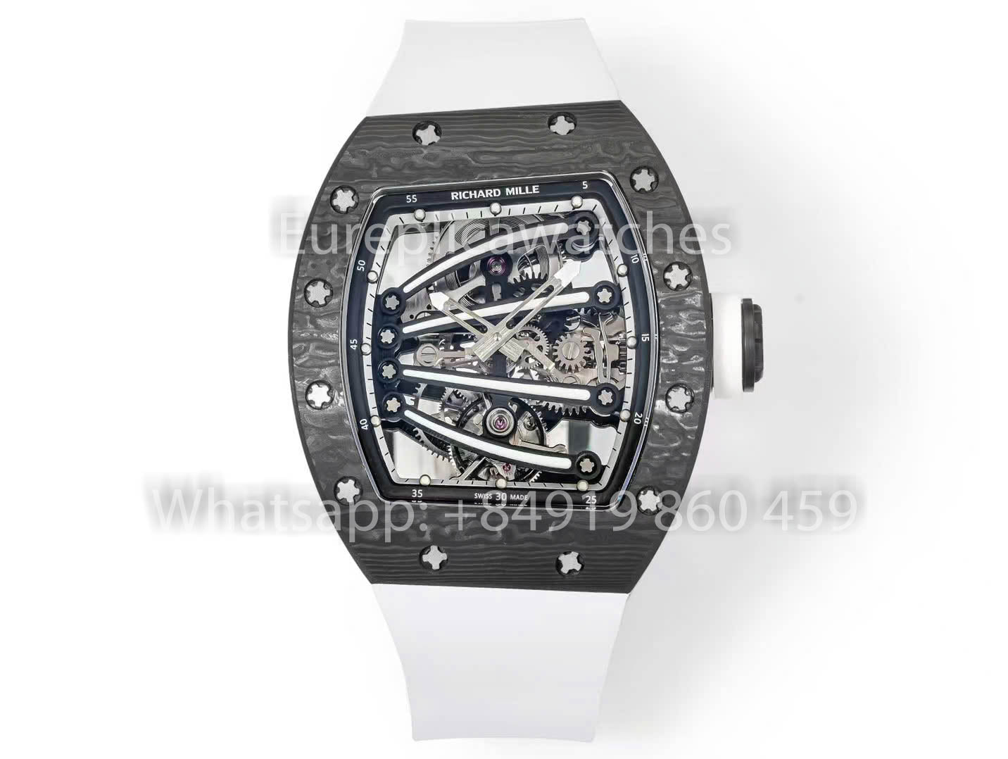 RICHARD MILLE RM59-01 RM5901 NTPT Carbon Case 1:1 Best Clone RM Factory White Strap