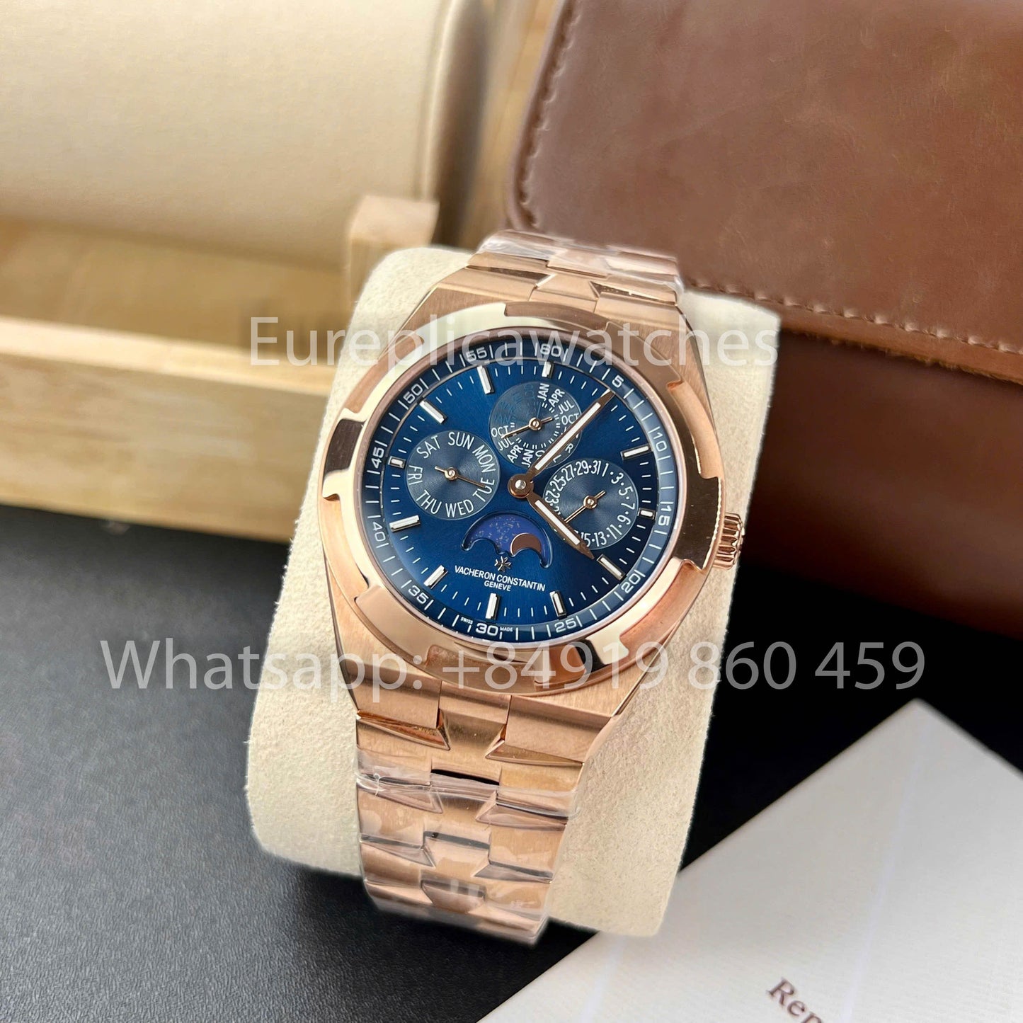 Vacheron Constantin Overseas 4300V/120R-B509 1:1 Best Clone 8F Factory Blue Dial Rose Gold