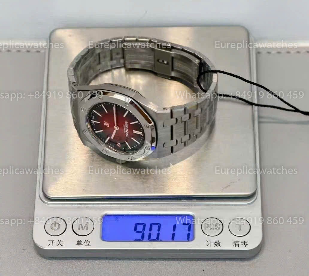 Audemars Piguet Royal Oak 16202XT „Jumbo“ extraflach, rotes Zifferblatt, 1:1 beste Version, ZF-Fabrik.