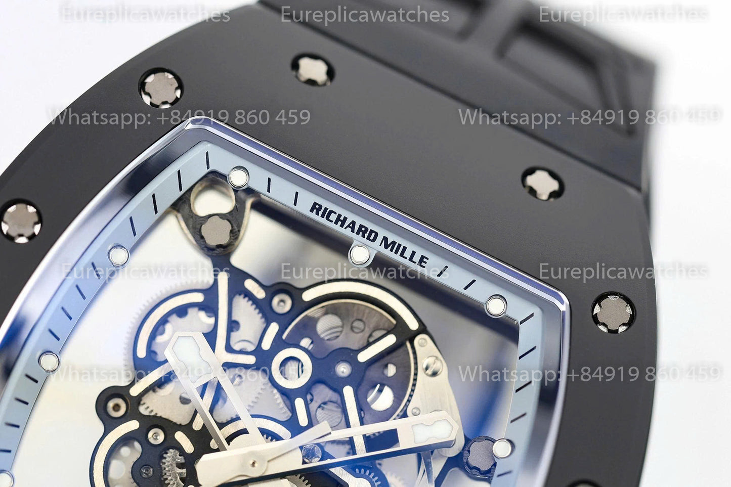 Usine ZF - RICHARD MILLE RM055 NTPT V3 Boîtier en céramique noire Cadran argenté
