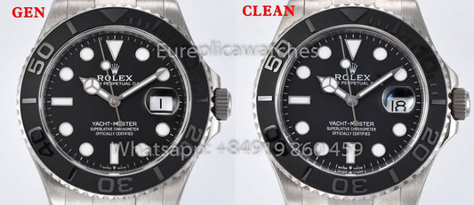 Comparison between the genuine Rolex Titanium 226627-0001 and the Clean version.