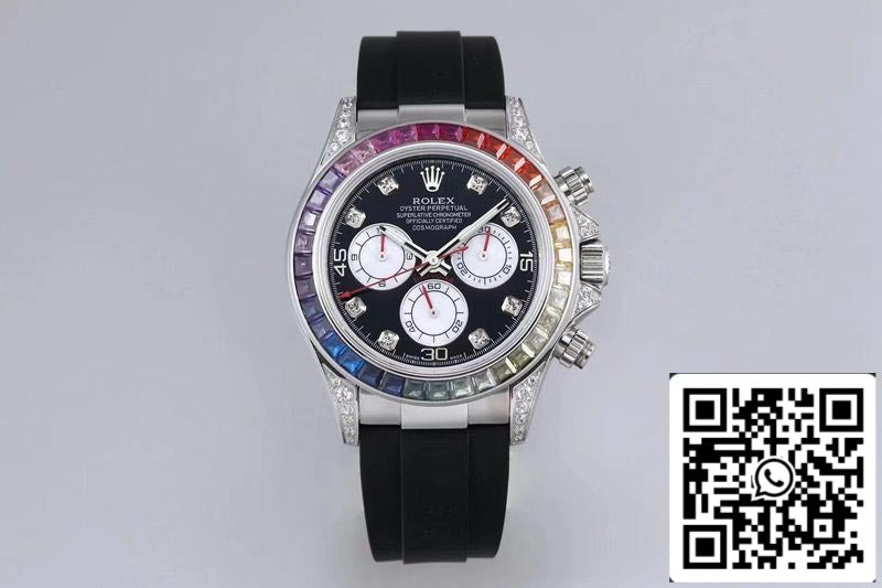 Rolex Daytona 116599RBOW 1:1 Best Edition BL Factory Schwarzes Zifferblatt Schweizer ETA4130