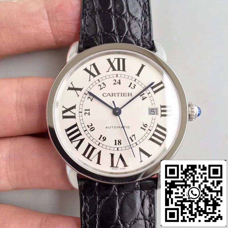 Ronde Solo De Cartier W6701010 ZF Factory Herrenuhren 1:1 Best Edition Swiss ETA9015 Weißes Zifferblatt