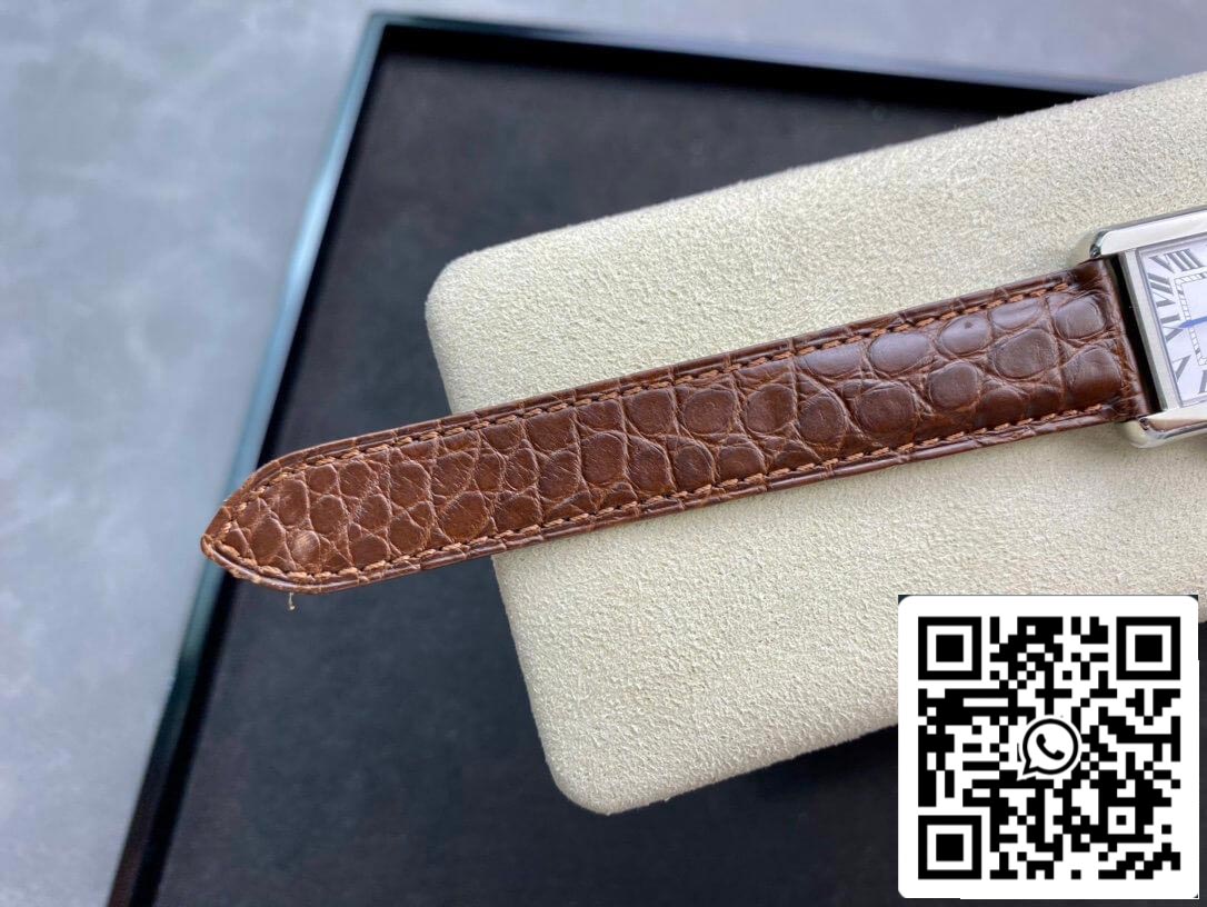 Cartier Tank 24MM 1:1 Meilleure édition K11 Bracelet en cuir marron d'usine