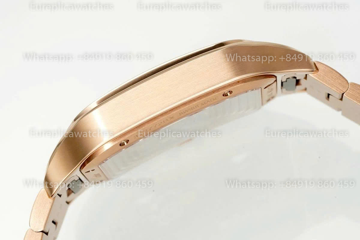 Rich Factory  Cartier Santos Skeleton RF Factory Rose gold Steel Strap
