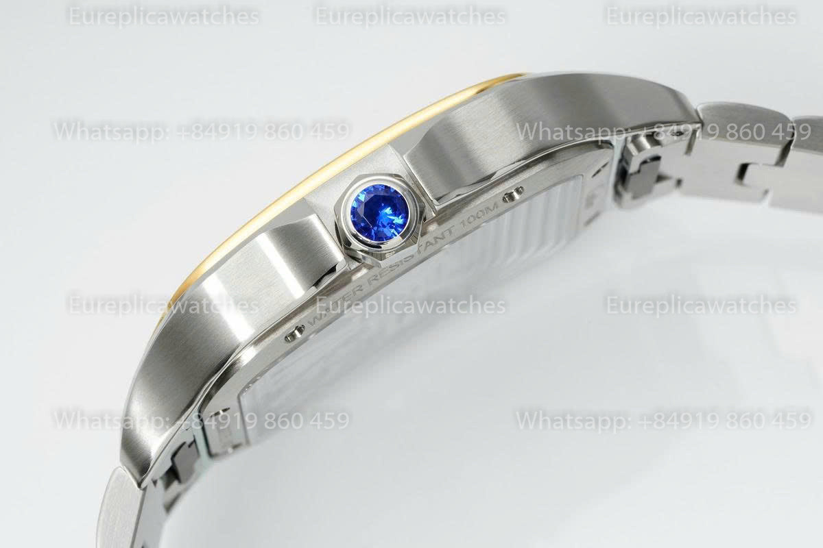 Rich Factory  Cartier Santos Skeleton RF Factory Yellow and Steel Strap