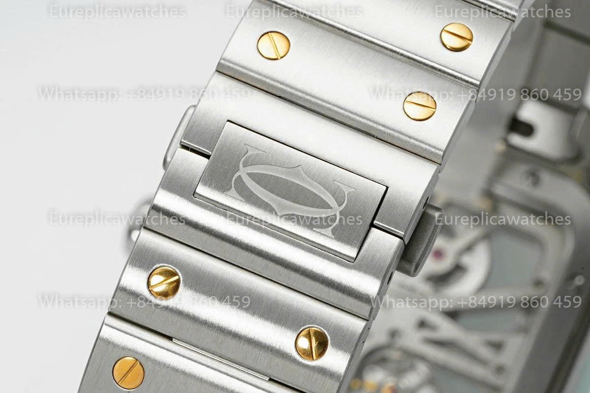 Rich Factory  Cartier Santos Skeleton RF Factory Yellow and Steel Strap