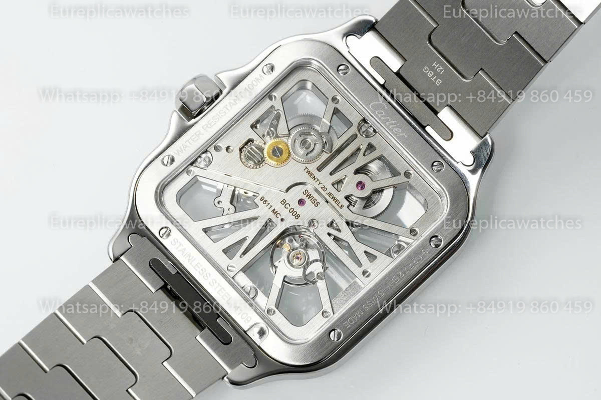 Rich Factory  Cartier Santos Skeleton RF Factory Yellow and Steel Strap