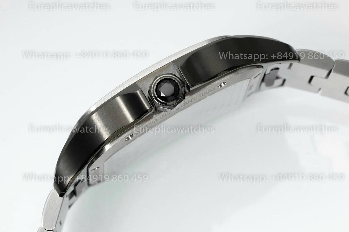 Rich Factory  Cartier Santos Skeleton RF Factory Black case Steel strap