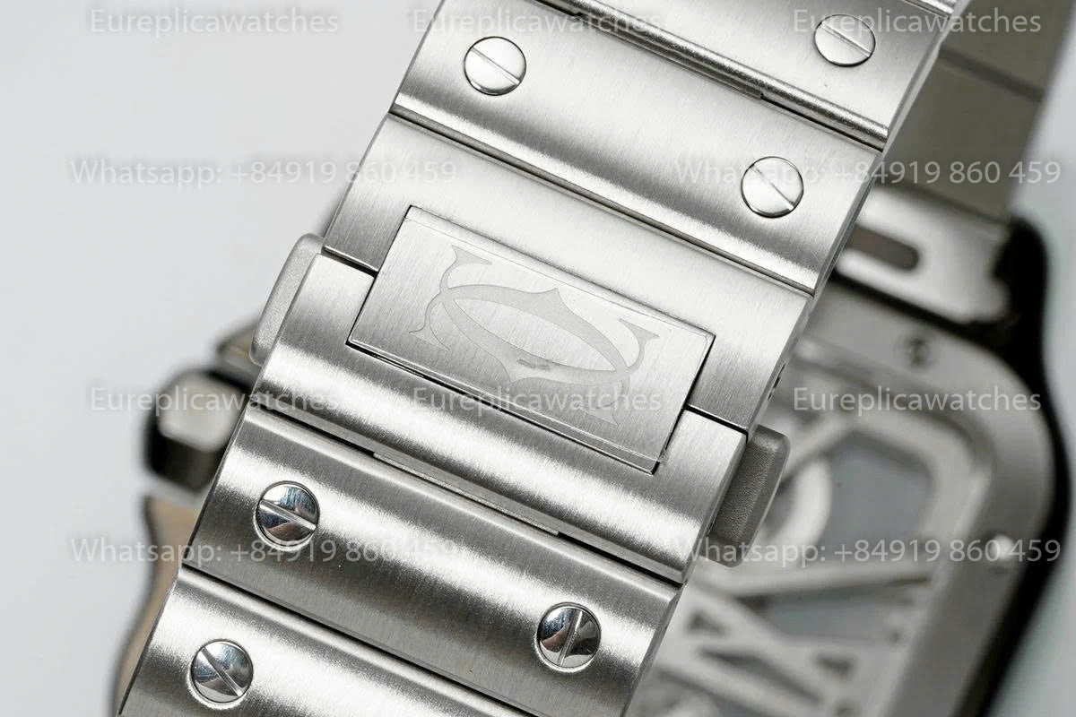 Rich Factory  Cartier Santos Skeleton RF Factory Black case Steel strap