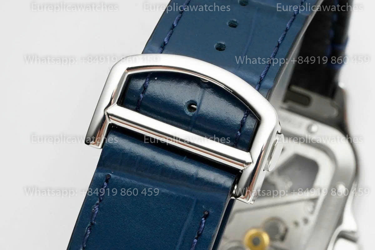 Rich Factory  Cartier Santos Skeleton RF Factory Blue Leather Strap